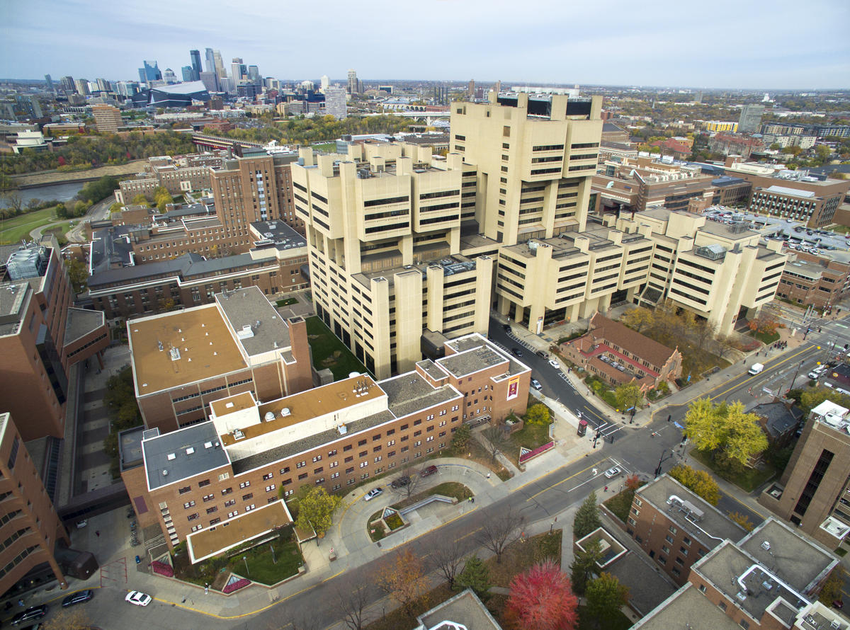 Arial image of UMN campus and SPH